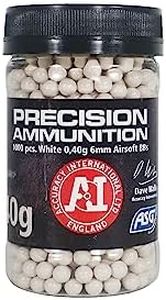 ASG Accuracy International Billes 0.40g (x1000) verseur Rapide Adulte Unisexe, Blanc, Taille unique