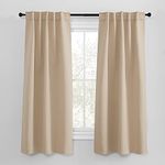 NICETOWN Room Darkening Window Curtains - Textured Thermal Insulated Rod Pocket & Back Tab Window Drapes (42 by 63-in, Biscotti Beige, 2 Pcs)