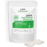 White Size 00 Empty Capsule -1000 Capsules | Tapioca Plant Based Empty Vegetarian Capsule | Vegetarian Empty Capsules by The Good Guru (White | Size-00) 1000 Capsule