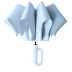 TEKCOOL UV Umbrella with Novelty Carabiner Handle, Travel Umbrellas for Rain and Sun Windproof Compact, Automatic Open Close, 8 Ribs, Portable Umbrella for Men and Women(Skyblue)