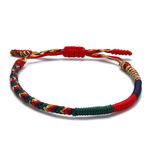 LUCKY BUDDHIST Handmade Bracelet + Buddhist Gift! Tibetan Good Luck String Armband. for Women, Men, Teens. Adjustable Size! Friendship Present. Handcrafted Rope Woven Chakra Wristband | Multicolored