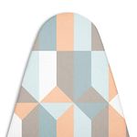 Encasa Ironing Board Covers (112x34 cm) Elastic Tightening with Thick 4 mm Felt Padding, Easy Fit, Scorch Resistant, Printed- Blocks