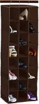 SimpleHouseware 24 Pockets Hanging Shoe Shelves Closet Organizer Storage, Brown