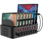 Charging Station for Multiple Devices,Cinlinso 175W/35A 16 Port USB Fast Charging Station,Multi Device Charger Organizer Compatible with iPad,Tablet,Kindle Cell Phone and Other Electronic