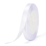 G2PLUS White Stain Ribbons, 10mm Gift Wrap Ribbon, 22M Ribbons for Gift Wrapping, Valentine's Day Decorative Ribbon, Thick Fabric Ribbon, Gift Wrapping Ribbon for Crafting, Wedding Party Decoration