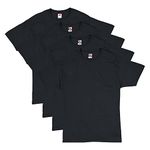 Hanes Men's Short Sleeve Comfort Soft T-Shirt, Black, Medium (Pack of 4)