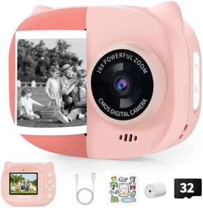 Rongta Kids Camera Instant Print, 1080P Kids Instant Cameras That Print Photos, Christmas Birthday Gifts for Girls Age 3-12, Portable Toy for 3 4 5 6 7 8 9 10 Year Old Girls, Pink
