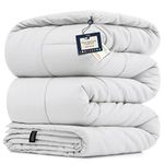 BELADOR Queen Comforter White Duvet Insert Queen Size Bed Comforter- All-Season Down Alternative Comforters, Mid-Plush Lightweight Comforter, Box Quilted Siliconized Fiberfill Oeko-Tex Hotel Comforter