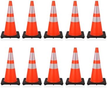 Traffic Cones, 28 Inch PVC Traffic Cones with Reflective Collar - 1 Pack, Heavy Duty Safety Cones for Road Construction, Parking, Driving Practice, Event Warning
