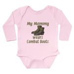 CafePress - My Mommy Wears Combat Boots Body Suit - Cute Long Sleeve Infant Bodysuit Baby Romper Petal Pink