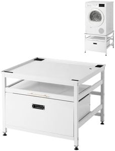 VEVOR Laundry Pedestal, 23 in Height, 29 x 29 in Washer and Dryer Pedestals with Pull-out Tray and Storage Space, 700 lbs Load Capacity, Non-Slip Feet Washing Machine Stand Universal Fit, White