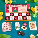 Expelite Personalised Get Well Soon Gifts, 12 Pieces Chocolates With Get Well Soon Card, Dry Fruits Almond, Butterscotch Flavour Chocolate Gift Pack, 300 Gram