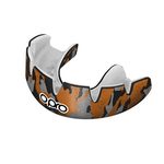 Opro Power-Fit Mouthguard for Braces, Adults and Junior Sports Mouth Guard with Case for Boxing, Basketball, Lacrosse, Football, MMA, Martial Arts, Hockey and All Contact Sports (Orange Camo, Adult)