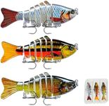 Fishing Lures for Bass, Trout & Crappie – 3 Pack Slow Sinking Glide Bait, Swim & Crank Baits for Saltwater & Freshwater – Fishing Gifts for Men.