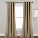 Lush Decor Insulated Grommet Blackout Window Curtain Panel Pair, 84" Long x 52" Wide, Mocha