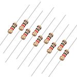 sourcing map 200Pcs 1K Ohm Resistor, 1/4W 5% Tolerance Carbon Film Resistors, 4 Bands for DIY Electronic Projects and Experiments