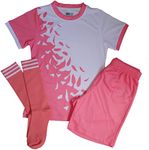 Girls Football Kit - Pink football kits would make great football gifts for girls. A good all-round sports kit & football kit for kids and future England Lionesses (Age 6-7)