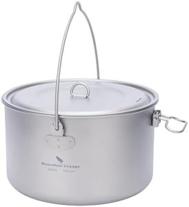 Boundless Voyage Titanium Hanging Pot for Outdoor Camping Backpacking Hiking Ultralight Portable Cooking Pot Camp Kitchen Cookware 1300ML/1950ML/2900ML (2900ml (98 fl oz))