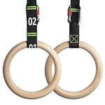 awegym Gymnastic Rings with Adjustable Straps, 1.1" Olympic Rings, Calisthenics Rings Equipment, Gym Rings with Straps for Home Workout, Outdoor Exercise Rings, Gymnast Pull Up Row Dip Ring Training