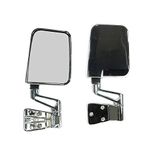 Rugged Ridge 11010.04 Door Mirror Kit, Chrome; 87-02 Jeep Wrangler YJ/TJ