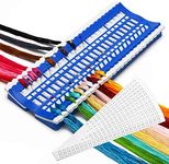 50 Positions Floss Organizer Embroidery Shelf, Luxiv Thread Organizers for Cross Stitch Embroidery Thread Holder with 15P Replaceable Paper Card, Embroidery Floss Organizer (Blue, 50 Positions)