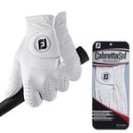 FootJoy CabrettaSof Men's Golf Glove, White, Left Hand for Right Handed Golfer, M