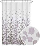 Maytex Sylvia Printed Faux Silk Fabric Shower Curtain, Purple, 70 x 72 Inches