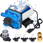 Water Pump 110V 5.0 GPM 55 PSI, Water Pressure Booster Pump with Pressure Switch, Strainer and 1/2" Adapters, Self Priming Diaphragm Pump for Garden Kitchen Bathroom