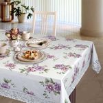 Freelance PVC Tuscany Flannel Backing Dining Table Cover Cloth Tablecloth Waterproof Protector, Centre Table, 54 X 78 inches, Rectangle, Product of Meiwa, Japan