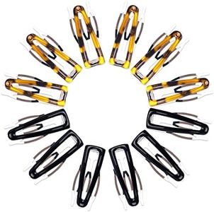 12 Pcs Double Grip Hair Clips Metal Snap Hair Clips for Women and Girls, Non-slip Cute Snap Hair Barrettes for Hair Making Styling Hair Accessories(Black, Tortoise)