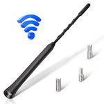 Eightwood Universal Car Antenna Replacement，AM/FM/DAB Roof Car Radio Aerial Mast，Rod Car Antenna，Screws M4 M5 M6，23cm/9 inch short