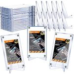 Jetec Screw Trading Card Protector with Display Stands Acrylic Card Holder 35 PT Baseball Card Holder for Trading Cards Football Sports Game Card Storage and Display (30 Pcs)