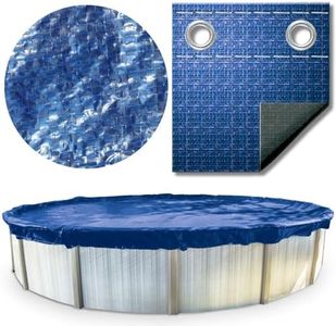SWIMLINE HYDROTOOLS Super Guard Heavy Duty Pool Cover For Above Ground Swimming Pools |15 X 27 FT Cover | Blue / Black | Winch & Cable Included | UV Protected For 12X24 FT Oval Pools | PCO81527