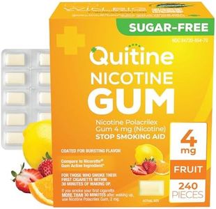 Quitine Nicotine Gum 4mg, Fruit Flavor – 240 Count | Quit Smoking Aid
