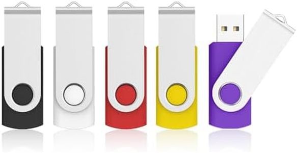 Pendrive 64GB USB 2.0, KOOTION Memoria USB 5 Piezas Flash Drive Pen Drive, Pack de 5 Unidades Pen USB Stick para Computadoras PC Windows Mac OS (Azul Negro Rojo Blanco Amarillo)