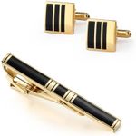 Wynameleri Cufflinks and Tie Clip Set for Men Formal Business Wedding Dress Shirts Necktie Pins Cuff Link Buttons Packed in Box T0402026