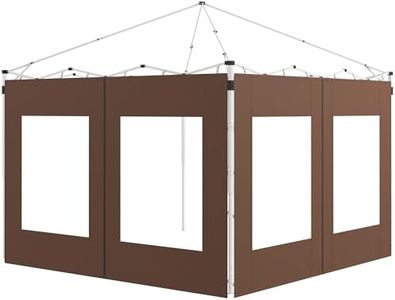 Outsunny Paredes Laterales para Carpa de 2 Paneles 295x195 cm Paredes Laterales de Repuesto de Tela Oxford con 2 Ventanas para Carpas de 6x3 m 3x3 m Marrón