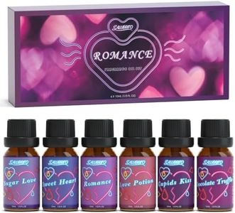 SALUBRITO Romance Essential Oils Set, Couple Gift - Love Potion, Cupid's Kiss, Sweet Heart, Sugar Love, Chocolate Truffle, Valentine's Day Fragrance Oils for Diffuser, Candle and Soap Making, Purple