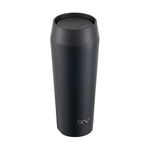 bru - Travel Mug & Reusable Coffee Cup, 100% Leak-Proof, Ceramic Internal, Insulated Double-Walled Stainless Steel, 12hrs Hot & 24hrs Cold (Black Magic, 16 oz)