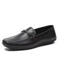 Monte Carlo Mens Black Solid Slip on Genuine Leather Loafers (201818FW-1-9)