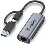 WAVLINK 2.5G USB C Ethernet Adapter - 2-in-1 Network Adapter Compatible with USB C/Thunderbolt 3 or USB 3.0 Laptop, USB-A & Type-C to RJ45 Adapter Compatible with Mac, Windows and Linux (Apple Gray)