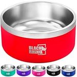 Black Rhino The Dura-Bowl (42 Oz) Double Insulated Stainless Steel Food & Water Dog Bowls for Small, Medium, Large Dogs | Non Slip |