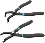 DURATECH 2-Piece Push Pin Pliers Set with 30 Degree and 80 Degree offset jaws, Spring Loaded and Plastic Spraying, Auto Clip Removal Tool Kit for Easily Removing Trim Plastic Fasteners, Rivets, Clips