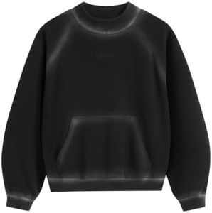 Aelfric Eden Mock Neck Sweatshirt Acid Wash Gradient Black X-Large