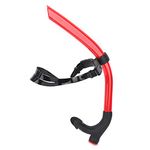 Front Snorkel, Detachable Breathing Tube for Diving Training, Men's Adult & Junior Junior Swimmers Training Equipment(Red)