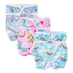 Pet Soft Washable Female Diapers (3 Pack) - 2021 Latest Female Dog Diapers, Comfort Reusable Doggy Diapers for Girl Dog in Period Heat (Animals, S)