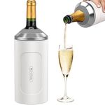 Wine Chillers, Stainless Steel Portable Champagne Cooler for Bottles-Ideal Gift for Wine Lover, Sleeve Bucket-Double Walled Vacuum Insulated for Most 750ml Bottles, White