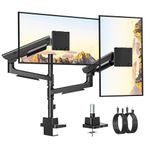 monTEK Premium Aluminum Monitor Arm for 17–57” Ultrawide Screen up to 59.4 lbs, USB 3.0 Dual Desk Mount with Adjustable Gas Spring, Quick-Release Plate, 10-Min Assembly, Clamp/Grommet, VESA 100x100