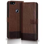 TheGiftKart iPhone 5 / 5s / SE Flip Back Cover Case | Dual-Color Leather Finish | Inbuilt Stand & Pockets | Wallet Style Flip Back Case Cover for iPhone 5 / 5s / SE (Brown & Coffee)