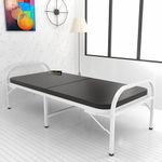 Honey Touch® Metal Folding Bed Single Size with Double Layer Mattress for Sleeping Guest Bed Easily Storable (Soft, 36in x 72in)